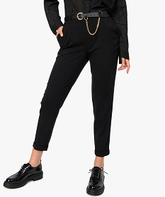 pantalon femme en toile coupe large noir pantalonsB587501_2
