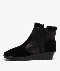 boots femme confort unies a talon et doublure chaude noir chaussures confortB592301_3