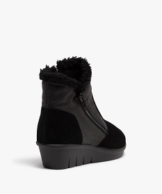 boots femme confort unies a talon et doublure chaude noir chaussures confortB592301_4