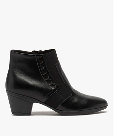 boots femme confort a talon dessus cuir noir chaussures confortB592401_1