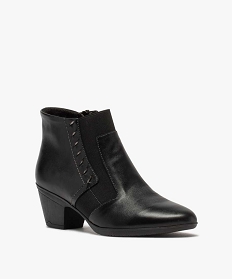 boots femme confort a talon dessus cuir noir chaussures confortB592401_2
