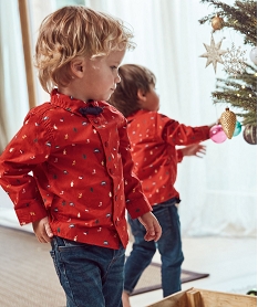 chemise bebe garcon speciale noel avec nœud papillon rouge chemisesB593801_4