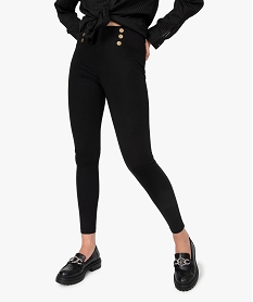 leggings femme avec boutons fantaisie a la taille noir leggings et jeggingsB595801_1