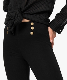 leggings femme avec boutons fantaisie a la taille noirB595801_2