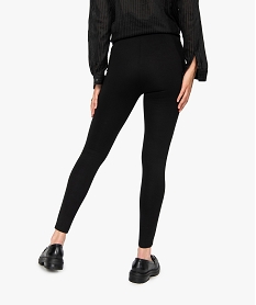 leggings femme avec boutons fantaisie a la taille noir leggings et jeggingsB595801_3