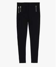 leggings femme avec zip decoratifs sur lavant noir leggings et jeggingsB595901_4