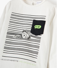 tee-shirt bebe garcon imprime – lulucastagnette blanc tee-shirts manches longuesB597401_2