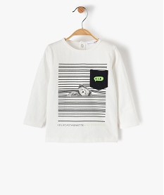 tee-shirt bebe garcon imprime - lulu castagnette blancB597401_4