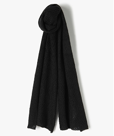 GEMO Echarpe femme en maille ajourée Noir