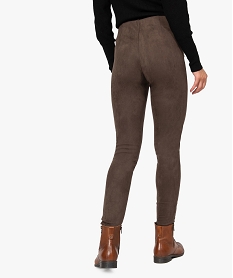 pantalon femme en velours coupe ajustee brun leggings et jeggingsB604601_3