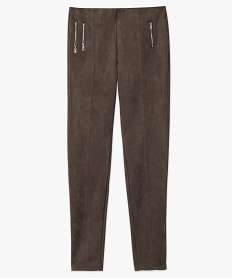 pantalon femme en velours coupe ajustee brun leggings et jeggings