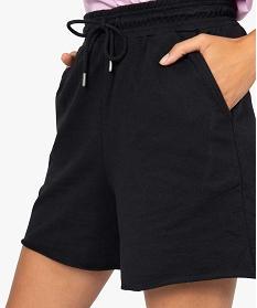 short femme en maille ample a taille haute noirB604701_2