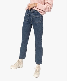 jean femme coupe droite avec poches plaquees gris pantalons jeans et leggingsB605301_1