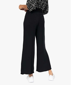 pantalon femme large et fluide avec ceinture tressee noir pantalonsB605501_3