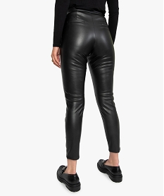 pantalon femme en matiere synthetique coupe slim noir leggings et jeggingsB609201_3