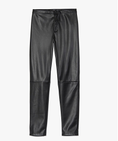 pantalon femme en matiere synthetique coupe slim noir leggings et jeggingsB609201_4