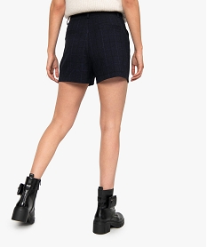 short femme a taille haute et carreaux bleu shortsB609401_3