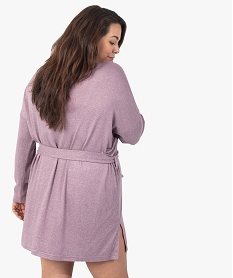 veste dinterieur femme grande taille en maille douce avec ceinture a nouer violet pyjamas ensembles vestesB612001_3
