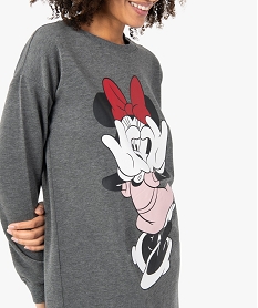 chemise de nuit femme molletonnee avec motif minnie disney gris