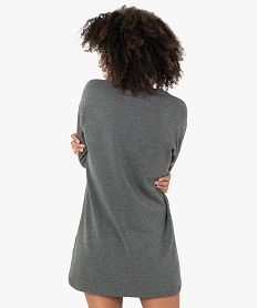 chemise de nuit femme molletonnee avec motif minnie - disney gris nuisettes chemises de nuitB612101_3