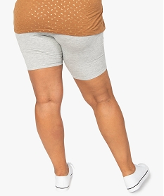 short femme grande taille en maille a taille elastiquee gris shortsB614301_3