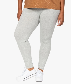 legging femme grande taille uni en coton stretch grisB614701_1