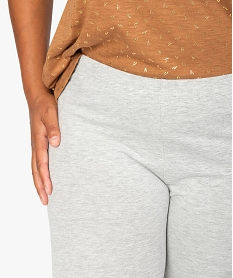 legging femme grande taille uni en coton stretch grisB614701_2