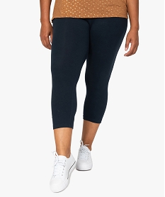 GEMO Legging femme grande taille uni en coton stretch Bleu