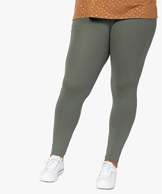 legging femme grande taille uni en coton stretch vert leggings et jeggingsB615001_1