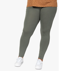 GEMO Legging femme grande taille uni en coton stretch Vert