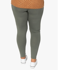 legging femme grande taille uni en coton stretch vert leggings et jeggingsB615001_3