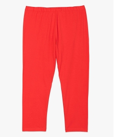 pantacourt femme grande taille en maille unie et taille elastiquee rouge pantalonsB615301_4