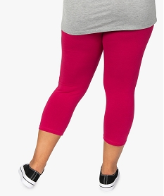 pantacourt femme grande taille en maille unie et taille elastiquee rose leggings et jeggingsB615501_3