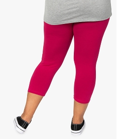 pantacourt femme grande taille en maille unie et taille elastiquee rose pantalonsB615501_3