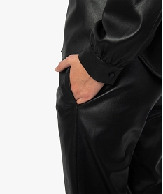 pantalon femme en matiere synthetique imitation cuir noir pantalonsB615701_2