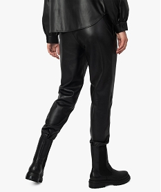 pantalon femme en matiere synthetique imitation cuir noir pantalonsB615701_3