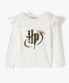 GEMO Tee-shirt fille avec motif en sequins - Harry Potter Beige
