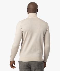 pull homme a col roule 100 laine merinos beige pullsB618901_3