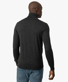 pull homme a col roule 100 laine merinos gris pullsB619701_3