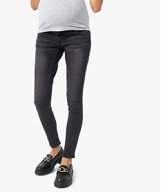 GEMO Jean de grossesse slim 4 poches avec bandeau jersey noir standard