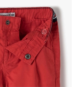 pantalon bebe garcon en toile a pinces - lulu castagnette rouge pantalons et jeansB620501_3