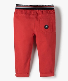 pantalon bebe garcon en toile a pinces - lulu castagnette rouge pantalons et jeansB620501_4