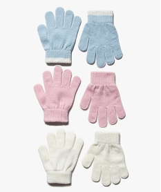 gants fille aux coloris assortis (lot de 3) bleuB745301_1