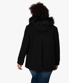 manteau femme court a capuche fantaisie noirB749501_3