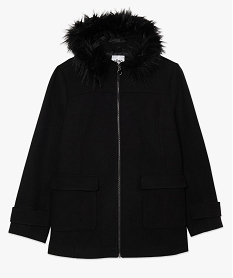 manteau femme grande taille court a capuche fantaisie noir vestes et manteauxB749501_4