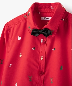 chemise garcon speciale noel avec noud papillon amovible rougeB750401_2