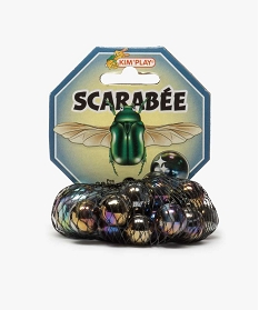 GEMO Sac de billes en verre effet métal  – Scarabée Kim’Play Multicolore