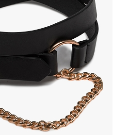 ceinture femme avec chainette en metal noirB758601_3