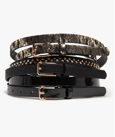 ceinture femme fine coloris assortis (lot de 3) noir autres accessoiresB759101_1