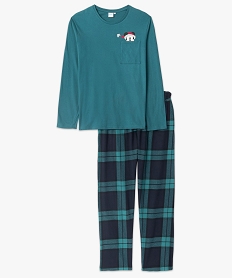 pyjama homme a carreaux et motif noel - disney vert pyjamas et peignoirsB760501_4